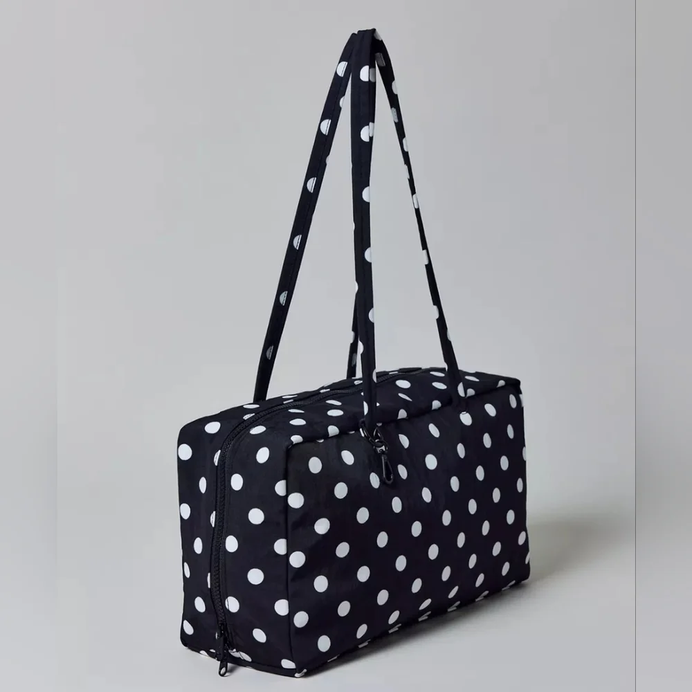 BAGGU Black and White Polka Dot Shoulder Bag